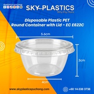Round Container EC E622C | Disposable Plastic Food Container 2oz | 100pcs