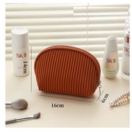 化妝包 手拿包【半圓包【棕色]】