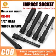 MATA 8-19mm 7pcs Shock Cover Wrench / Long Shock Wrench High Hardness 1/2 Hex Socket Head Adapter / 