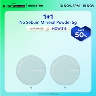 [11.11 Sale: 1+1] INNISFREE No Sebum Mineral Powder 5g - Makeup Setting Powder Loose Powder for Oil 