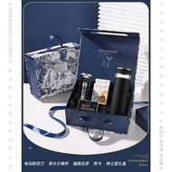 七夕情人節禮物送給爸爸實用送給老公男友男士生日高檔剃鬚刀禮盒法式輕奢藍套裝二