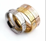 Tiffany 經典三鑽鈦鋼戒指 玫瑰金/金色/銀色 香港正品同款