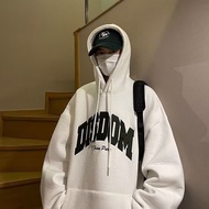 【Plus Size M-8XL】Man Hooded Korean Fashion Letters Print Hoodie Oversized Loose Long Sleeve Student 
