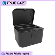 For Insta360 X5 PULUZ Dual-Batteries Charging Box & Memory Card Storage Case (Black)