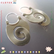 CLEVER Silver Big Hoop Earrings, Irregular Silvery Hoop Earrings,  Alloy Personality Symbol Pendant 