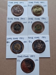 Hong Kong 1997 Coin Set - UNC 香港 1997年 全新 港幣 🇭🇰 💰 sold as one lot