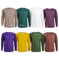 (HARGA BOOM) Men Microfiber Long Sleeves T-Shirt / Baju Plain Microfiber Plain Jersey T-Shirt Lelaki