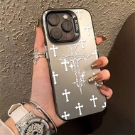 เคสโทรศัพท์ลายกากบาทสีขาวสร้างสรรค์ 1 ชิ้น เข้ากันได้กับ Apple Phone 16 Pro Max 15 Pro 14 Plus 13 12