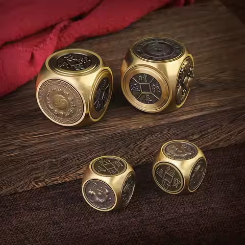 Copper Stress Relief Cube Six-faced Four Beasts Fidget Spinner EDC Decompression Cube Adult Antistre