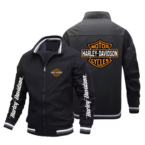 New Harley Davidson Spring Autumn Man Printing Motorcycle Jacket Outdoor Sports Lady Fashion Zipper 