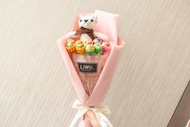 棒棒糖10支+白色小熊 畢業花束 情人節花束 C003