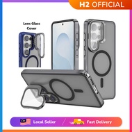 H2 Luxury Magnetic Metal Bracket with Lens Film for Galaxy S23 S24 S25 S26 Ultra / S23 S24 S25 S26 P