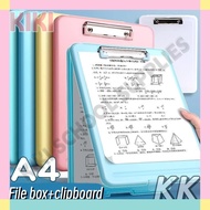 KK 2 IN 1 Clipboard File Box Storage A4 Clipboard File Box Office School Student Learning Supplies