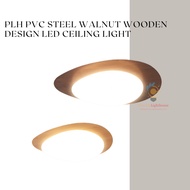 PLH PVC Steel Walnut Wooden Design LED Ceiling Light 18W/32W Tri Tone