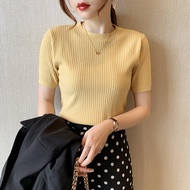 Summer Women's Slim Fit Tight Sleeveless Knitted Women's Top T-shirt
