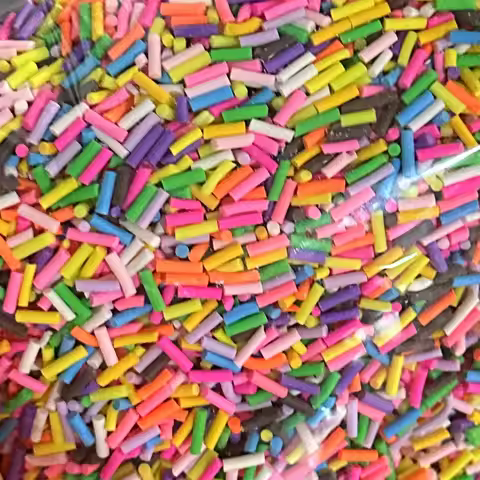 DIY Cream Fake Sugar Sprinkles 500g Rainbow Color Short Grain Cake Decor Swee Reusable Crafting Slim
