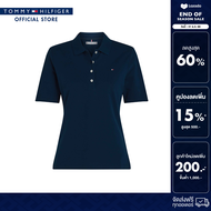 Tommy Hilfiger เสื้อโปโล ผู้หญิง รุ่น WW0WW43224 C1G - สีน้ำเงิน ทรง Regular Fit