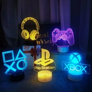 Xbox PS5/PS4 Game Night Lamp E-Sports Games  Decoration 7 Color Choices White/black/crack base