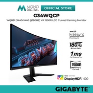 GIGABYTE 34" G34WQCP WQHD (3440x1440 @180HZ) / G34WQC VA 1500R LCD CURVED GAMING MONITOR  (1MS, INPU