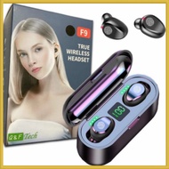 Headset Bluetooth TWS F9 / F-9 / F 9 5.1 Earphone Stereo Digital Display Wireless