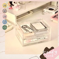 Transparent Acyclic Desktop Double Layer Organizer Box Stationery Cosmetic Jewelry Cosmetics Station