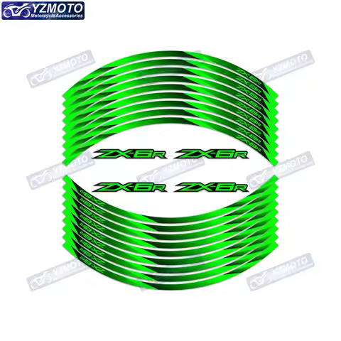 For Kawasaki Ninja ZX6R 636 599 ZX-6R Motorcycle 17 Inch Sticker Front Rear Decal Wheel Hub Waterpro