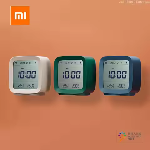 XIAOMI Qingping Smart Alarm Clock with LCD Screen Adjustable Nightlight Temperature Humidity Monitor