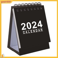 greensea|  English Desk Calendar Compact Desk Calendar 2024 Mini Desk Calendar Monthly Planner Standing Desktop Calendar for Home Office School Portable Twin-wire Binding English