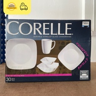 Corelle Square Pure White 30pc Dinnerware Set
