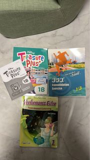 牛津 New Treasure Plus 英文書及Performance Extra Listening 和Secondary Math in focus 1B