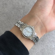 【 日本直送 名牌中古包 】HERMES 愛馬仕 手錶 銀色 不鏽鋼 石英機芯 Clipper vintage 古董 efbvgb