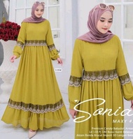 Gamis dress Sonia Maxi premium Ceruti babydolmix renda full tebaru terkinian.