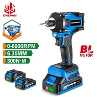 300N.m Brushless Electric Screwdriver 1/4 inch 3 Gears Cordless Electric Impact Drill Power Tools For Makita 18V Battery