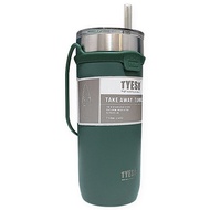 TYESO 泰碩 真空不鏽鋼手提束帶保溫杯 附吸管  綠色  710ml  1個
