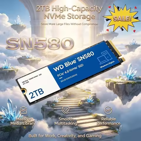 Western Digital Anti-interference WD Blue SN580 1T 2TB NVMe SSD PCIe 3.0 M.2 2280 Up To3200MB/s Driv