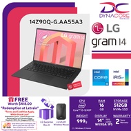 【DELIVERY IN 24 HOURS】 LG Gram 14Z90Q-G.AA55A3 BLACK (i5-1240P/16GB/512GB SSD/14"WUXGA+/Intel® Iris® Xe/WIN 11 H)