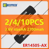 optional 2/4/10PCS EEMB ER14505 With AX axis 3.6V AA Lithium Battery 2700mAh ER14505-AX With welding