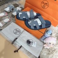 ️ Used Like New Hermes Chypre Sandal In Epsom Calfskin With Anatomical Rubber Size38 Suitable For 24