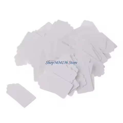 H7ED 100pcs Vintage Kraft Paper Gift Hang Tags Jewelry Price Label Craft Decor 2x4cm