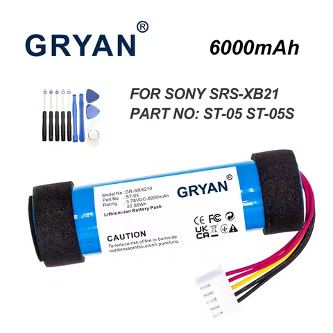Speaker Battery For Sony:SRS-XB21,SRS-XB23,SRS-XB22,ID1056,ST-05,ST-05S,6000mAh / 22.68Wh-Li-ion-3.7