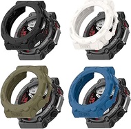 Compatible for Amazfit T-Rex 2 Case, Lamshaw Silicone Protective Case Cover Bumper Compatible with Amazfit T-Rex 2 Smart Watch 2022 (4 pack-White+Black+Green+Blue)