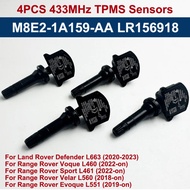 4PCS M8E2-1A159-AA 433MHz TPMS Tire Pressure Sensor For 2020-2023 Land Rover L663 L460 L461 L560 L55