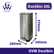 GVW Tong Sampah Besar Tong Sampah Bertutup Dapur Rubbish Bin Stainless Steel Dustbin Kitchen Recycle