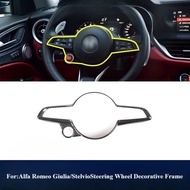 Suitable For Alfa Romeo StelvioGiulia Steering Wheel Decorative Panel frame Interior Modified Car Ac
