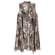 XITAO Vest Irregular Gradient Long Vest Women Sleeveless Coat