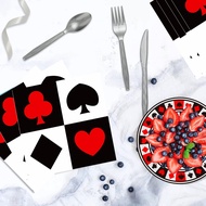 100Pcs Casino Napkins Poker Napkin Casino Party Supplie Disposable Casino Party Cocktail Napkins Las