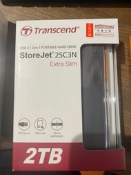 全新 Transcend StoreJet 可攜式外接硬碟 25C3S 2TB brand new