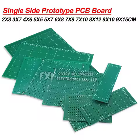 Single Side Prototype PCB Board 2X8 3X7 4X6 5X5 5X7 6X8 7X9 7X10 8X12 9X10 9X15 CM Universal Printed