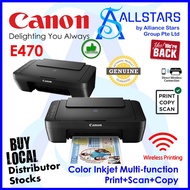 Canon Black PIXMA E470 Compact Wireless All-In-One for Low-Cost Printing Color Inkjet Printer (Warra