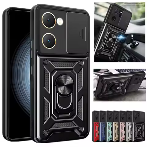 Armor Case For VIVO Y28S Y18 Y18e Y28 Y03 Y02 Y17S Y27 Y16 Y36 5G Cover Lens Protection With Ring Ma
